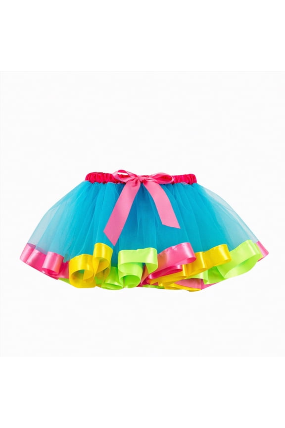 Tutu Skirt Girls Elastic Ballet Dance Skirts Layers Tulle Tutu for Toddler Kid Children 1-9 Years(Light Blue,9-11 Years)
