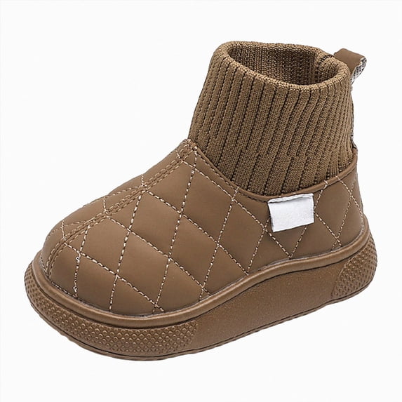 NOLDARES Waterproof Fleece Winter Kids Snow Boots for Girls, Boys, Toddler/Little/Big Kids,Y116-Khaki