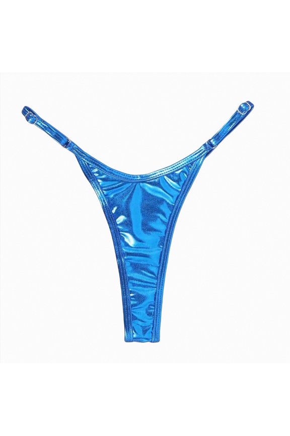 Women Bikini Bottom Moderate Low Cut Bathing Suit Bottoms Swimsuit Bottom(Blue,S)