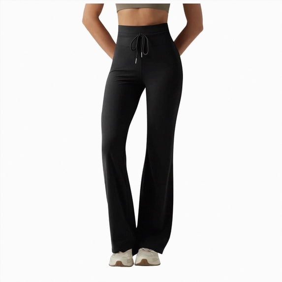NOLDARES Women’s Flare Leggings High Waisted Bootcut Yoga Pants Tummy Control Seamless Flared Bell Bottom Workout Gym Pants(L040-Black)