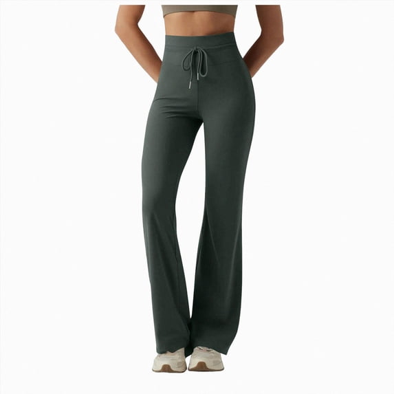 NOLDARES Women’s Flare Leggings High Waisted Bootcut Yoga Pants Tummy Control Seamless Flared Bell Bottom Workout Gym Pants(L040-Gray)