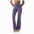 thumbnail image 1 of NOLDARES Women’s Flare Leggings High Waisted Bootcut Yoga Pants Tummy Control Seamless Flared Bell Bottom Workout Gym Pants(L040-Light Purple), 1 of 8