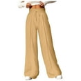 thumbnail image 1 of NOLDARES Womens 2024 Fall Wide Leg Pants High Waist Loose Fit Casual Flowy Long Trousers with Pockets(Gold,XXL), 1 of 8