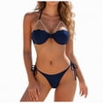 thumbnail image 1 of NOLDARES Womens High Waisted Bikini Tummy Control 2 Piece Bathing Suit Modest Two Piece Swimsuit(Blue,L), 1 of 9