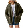 thumbnail image 1 of NOLDARES Womens Oversized Faux Leather Motocycle Jacket Zip Up Outwear Coat with Pockets(AG,XL), 1 of 8