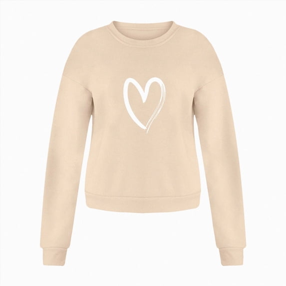 NOLDARES Womens Oversized Sweatshirt No Hood Fall Crewneck Graphic Pullover Sweatshirts Vintage Long Sleeve Tops,Beige,S