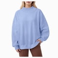 thumbnail image 1 of NOLDARES Womens Oversized Sweatshirts Mock Neck Pullover Long Sleeve Tops Fall Fashion Outfits Clothes,Sky Blue,L, 1 of 4