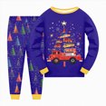 thumbnail image 1 of NOLDARESGirls Christmas Pajamas Toddler Boy Kids Holiday Jammies Set PJS Winter Sleepwear Children Clothes X104-Blue, 1 of 5