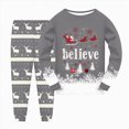 thumbnail image 1 of NOLDARESToddler Boys Girls Christmas Printed Pajamas Kids 2 Piece Train Kids Pjs Sleepwear Clothes Set X111-Grey, 1 of 5