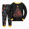 thumbnail image 1 of NOLDARESToddler Christmas Pajamas Pjs Set Boys Girls 2pcs Nightwear Long Sleeve Sleepwear Sets Xmas Jammies X106-Black, 1 of 5