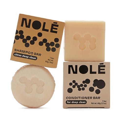 NOLE CARE Citrus Shampoo and Conditioner Bar Set for Oily Hair with