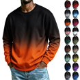 thumbnail image 1 of NOLVAREN Big & Tall Men's Gradient Crewneck Sweatshirt, Long Sleeve Pullover Sweatshirt for Men, Casual Printed Crew Neck Top, M - 4XL, 1 of 6