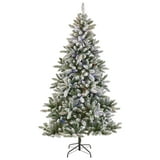 Free Shipping! NOMA 7' Prelit Artificial Christmas Tree, Flocked ...
