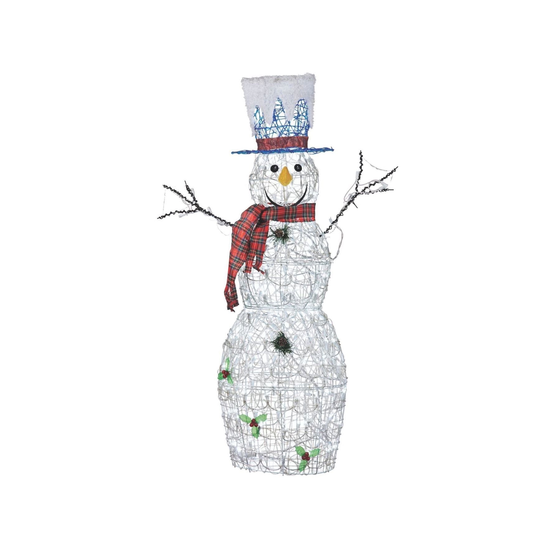 NOMA Pre Lit LED Light Up Whimsical Snowman Outdoor Holiday Lawn