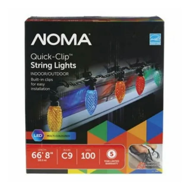 NOMA Quick Clip 100 LED C9 Christmas Tree Light Set, Indoor & Outdoor
