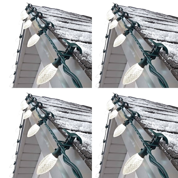 NOMA Quick Clip C9 LED Christmas String Lights, 100 Warm Bulbs (4 Pack)