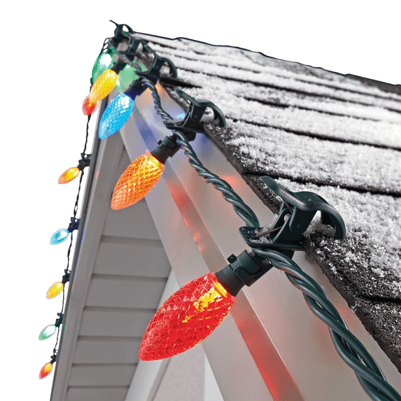 NOMA Quick Clip C9 LED Christmas String Lights, 16.8 Foot, 25 Multicolor