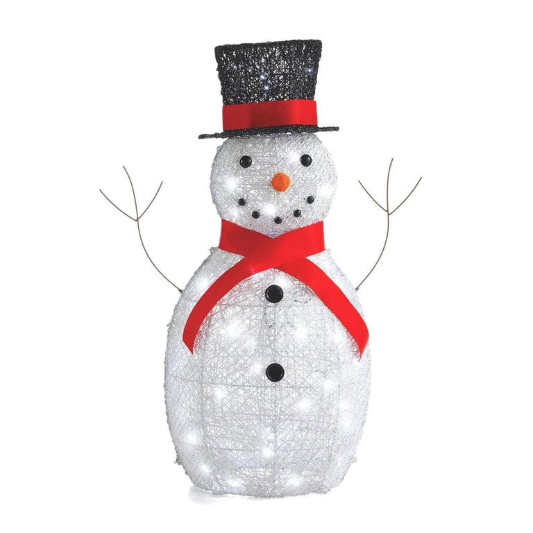 NOMA Pre-Lit LED Snowman Christmas Decoration, 36-Inch, Metal and