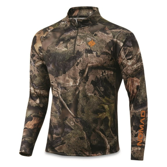 NOMAD Men's Pursuit Quarter-Zip Camo Hunting Shirt Mossy Oak Droptine 3XL