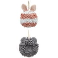 thumbnail image 1 of NOMADIC NOOK 2 Pack Chenille Fuzzy Ball Hand Towels with Hanging Loops,Rabbit Shape Quick Drying Soft Absorbent Decorative Towel 7" x 7" Dark Grey/Pink, 1 of 4