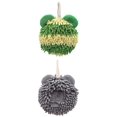 thumbnail image 1 of NOMADIC NOOK 2 Pack Chenille Fuzzy Hand Towels Cute Bear Shape Decorative Soft Absorbent Hanging Ball Towels 7" x 7" Dark Grey/Green, 1 of 4