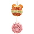 thumbnail image 1 of NOMADIC NOOK 2 Pack Chenille Fuzzy Hand Towels Cute Bear Shape Decorative Soft Absorbent Hanging Ball Towels 7" x 7" Pink/Orange, 1 of 4