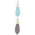 thumbnail image 1 of NOMADIC NOOK 2 Pack Chenille Hand Towel, Hanging Bathroom Hand Towels with Loops, Soft Absorbent Flower Towels Green/Grey 6" x 15", 1 of 4