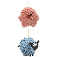 thumbnail image 1 of NOMADIC NOOK 2 Pack Chenille Hand Towels with Hanging Loop Cute Sheep Shape Absorbent Fast Drying Towel 7" x 7" Pink/Blue, 1 of 4