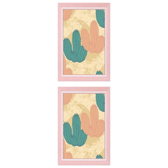 NOMADIC NOOK 2 Pack Picture Frames Distressed Wood Grain Photo Frame for Gallery Wall Mounting or Tabletop Display Pink 4x6