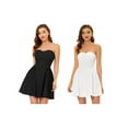 thumbnail image 1 of NOMADIC NOOK 2 Packs Women's Strapless Party Dress Sweetheart Neck Off Shoulder Sleeveless Mini Dress Small Black/White, 1 of 8