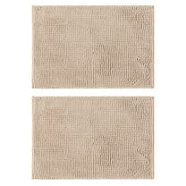 NOMADIC NOOK 2 Pcs Solid Bathroom Rug, Soft Plush Bath Mat Khaki 20" x 32"