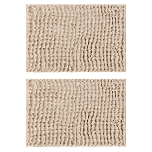 NOMADIC NOOK 2 Pcs Solid Bathroom Rug, Soft Plush Bath Mat Khaki 20" x 32"