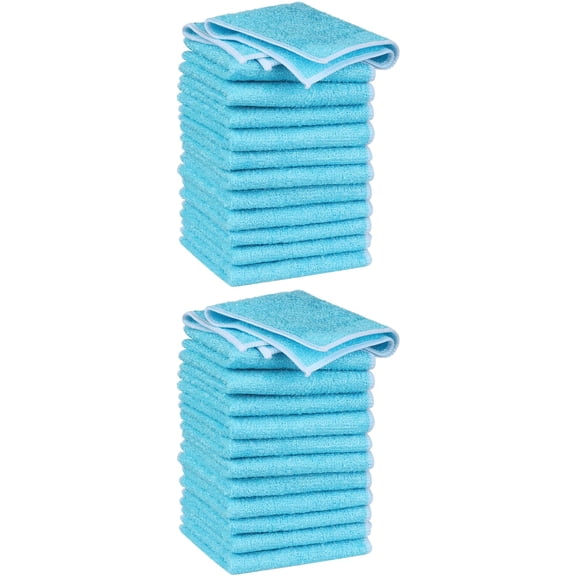 NOMADIC NOOK 24 Pack Soft Kitchen Dish Cloths Absorbent Dish Towels Blue 7" x 9"