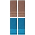 thumbnail image 1 of NOMADIC NOOK 4 Pack Cotton Soft Decorative Hand Towels, Geometry Pattern Hand Towel for Bathroom, Kitchen, Hotel Brown/Blue 14" x 30", 1 of 5