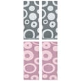 thumbnail image 1 of NOMADIC NOOK 4 Pack Cute Round Geometric Pattern Hand Towels, 100% Cotton Soft Comfortable Highly Absorbent Grey/Purple 14" x 28", 1 of 5