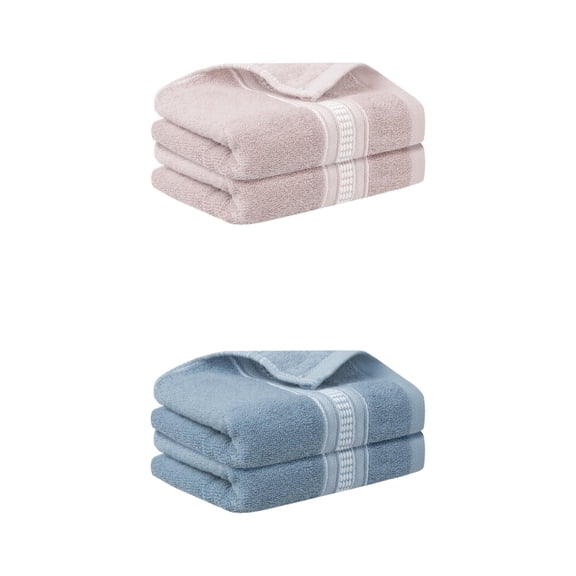 NOMADIC NOOK 4 Pack Plaid Hand Towels, Soft Towel Set for Bath, Hand, Face, Gym and Spa Blue/Pink 14" x 30"