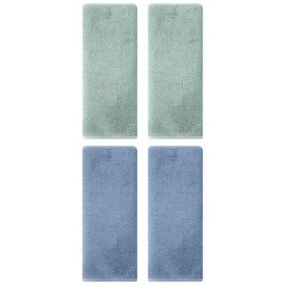 NOMADIC NOOK 4 Pack Solid Cotton Hand Towels, Soft Absorbent Hand Towel Set, Face Towels for Bath Light Green/Light Steel Blue 13" x 30"