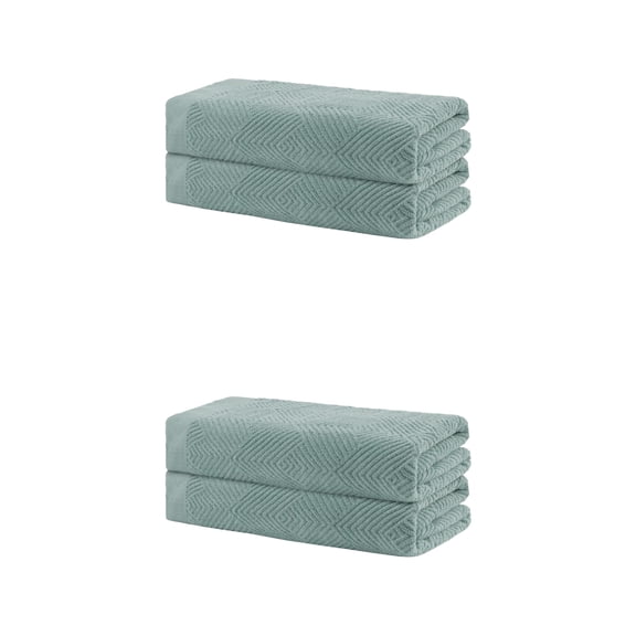 NOMADIC NOOK 4 Pcs Cotton Bath Towels, Quicker to Dry and Lightweight Towels for Bathroom Green 28" x 56"