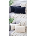 thumbnail image 1 of NOMADIC NOOK 4 Pcs Short Plush Throw Pillow Covers Decorative Cushion Covers for Sofa White/Dark Blue 12" x 20", 1 of 6