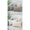 thumbnail image 1 of NOMADIC NOOK 4 Pcs Short Plush Throw Pillow Covers Decorative Cushion Covers for Sofa White/Light Gray 12" x 20", 1 of 6