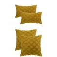 thumbnail image 1 of NOMADIC NOOK 4 Pcs Solid Color Cut Flower Checkered Pillow Covers Yellow 12" x 20"/18" x 18", 1 of 6