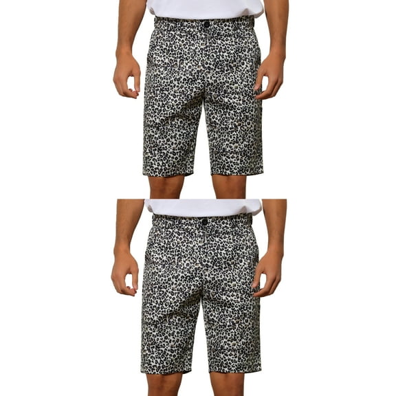 NOMADIC NOOK Animal Print Shorts for Men's Regular Fit Summer Shorts Pants 2 Pack