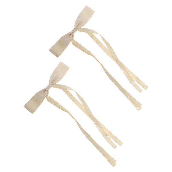 NOMADIC NOOK Double Bow Hair Clips for Women 2 Pcs Beige