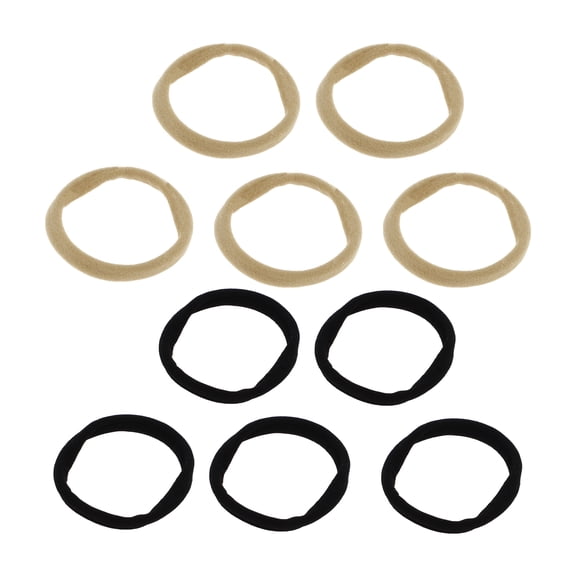 NOMADIC NOOK Durable Simple Hair Rope 10 Pcs Black Beige
