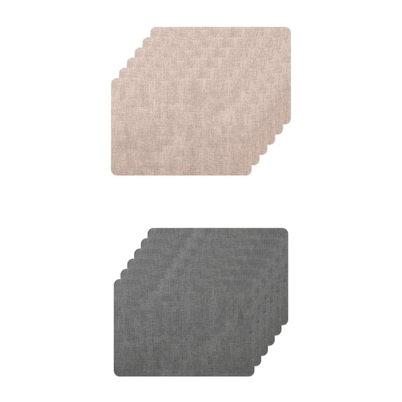 NOMADIC NOOK Faux Leather Placemats Set of 12 Table Mats for Dining Room Pink 17"x12" Pink/Dark Grey 45x30cm
