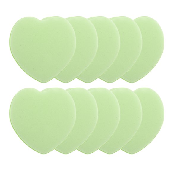 NOMADIC NOOK Heart-Shaped Face Makeup Sponge Set 10 Pcs Green