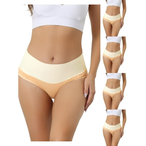 NOMADIC NOOK High Waist Cotton Underwear for Women's Stretch Briefs Tummy Control Panties 5 Packs