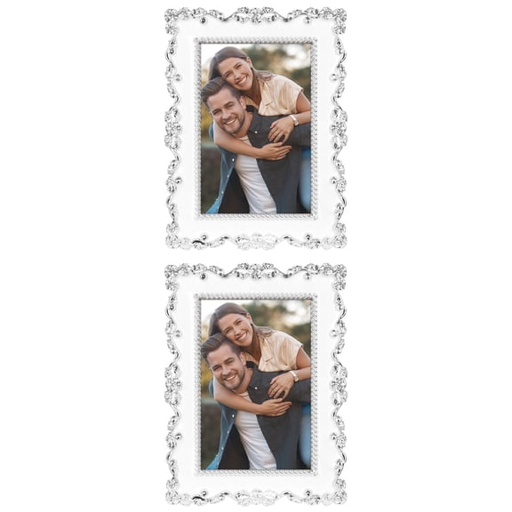 NOMADIC NOOK Luxury Photo Frames with Glass Front, Plated Photo Frame Tabletop Display Gift Ideas Silver 4x6/5x7