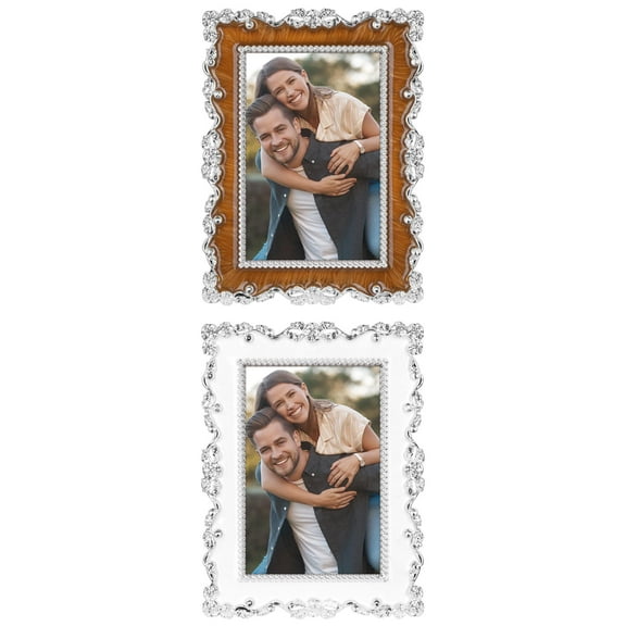 NOMADIC NOOK Luxury Photo Frames with Glass Front, Plated Photo Frame Tabletop Display Gift Ideas Silver/Coffee-Color 5x7