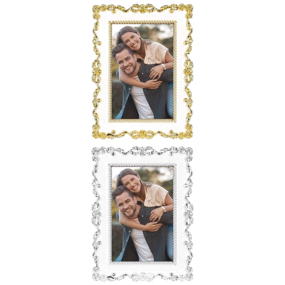 NOMADIC NOOK Luxury Photo Frames with Glass Front, Plated Photo Frame Tabletop Display Gift Ideas Silver/Gold 4x6